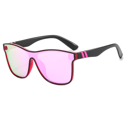 Women's Streamlined Sunglasses, Summer Personality Coating Gradient Reflective Oversized Sunglasses