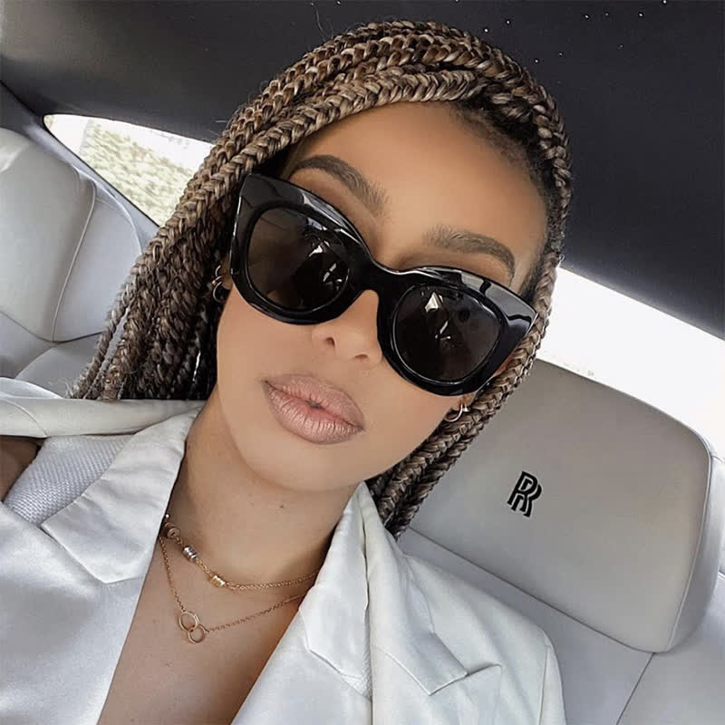 Vintage Square Frame Oversized Sunglasses