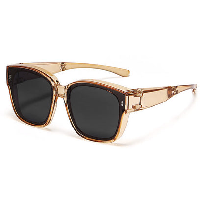 Fit Over Glasses Square Frame Foldable Sunglasses for Women Men