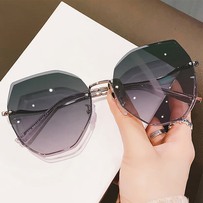 Geometric Rimless Tinted Sunglasses