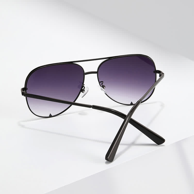 Vintage Double Bridges Aviator Frame Sunglasses For Driving