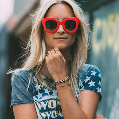 Vintage Square Frame Oversized Sunglasses