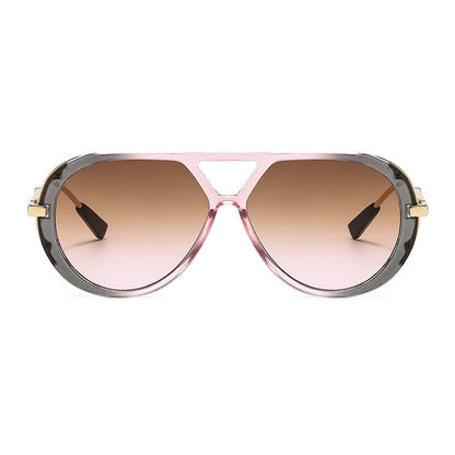 Double Bridges Tortoiseshell Oval Frame Sunglasses
