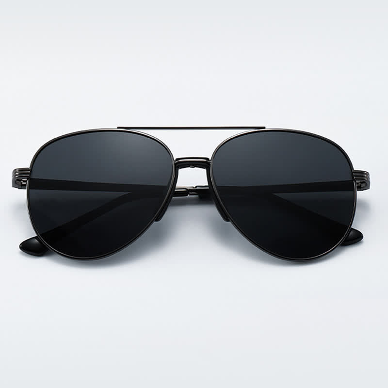 Double Bridges Hipster Polarized Photochromic Aviator Sunglasses