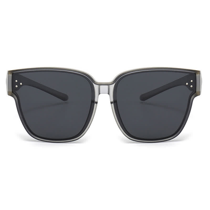 Fit Over Glasses Square Frame Classic Polarized Sunglasses for Women Men