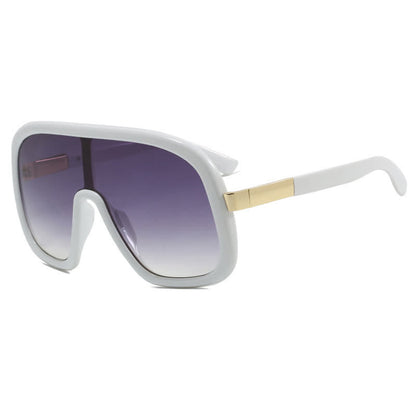 Flat Top Double Bridges Oversized Trendy Aviator Sunglasses