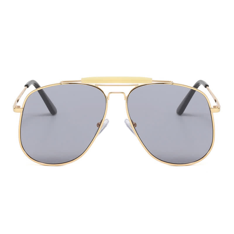 Double Bridges Oversized Frame Hipster Aviator Sunglasses