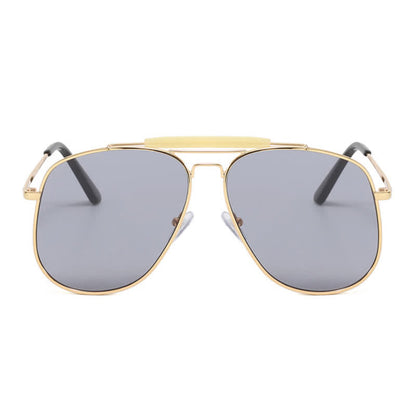 Double Bridges Oversized Frame Hipster Aviator Sunglasses