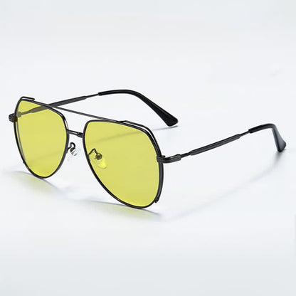 Polarized Photochromic Double Bridges Aviator Sunglasses for Driving