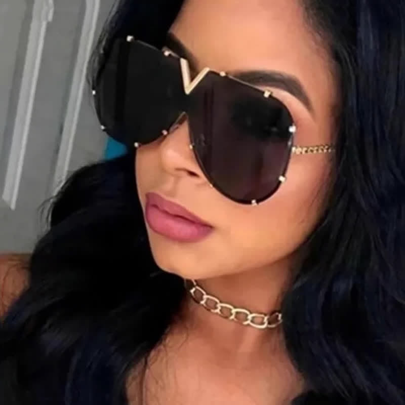 'V' Design Hipster Aviator Sunglasses