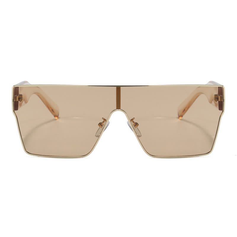 One-piece Square Frame Oversized Sunglasses