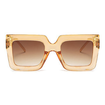 Square Oversized Frame Chain Temples Hipster Sunglasses