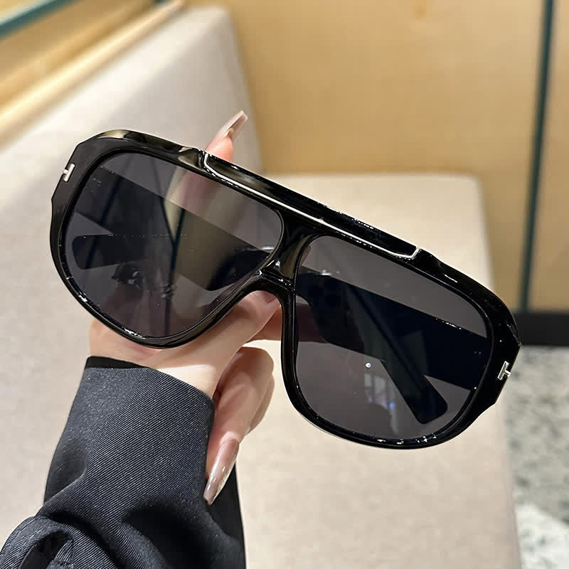 'T' Design Oversized Aviator Sunglasses