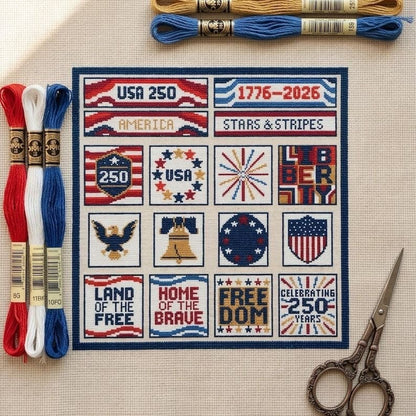 🔥Last Day 49% OFF -  US America 250 Years Independence Day Cross Stitch Diy Kit🧵