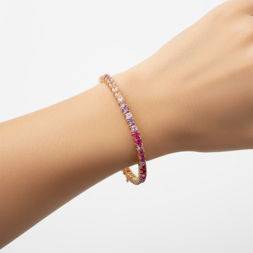Round Diamond Rainbow Bracelet