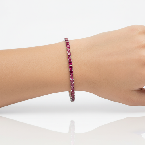 Round Ruby Tennis Bracelet