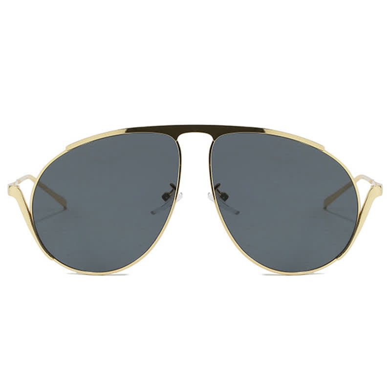 Hipster Metal Temples Aviator Sunglasses