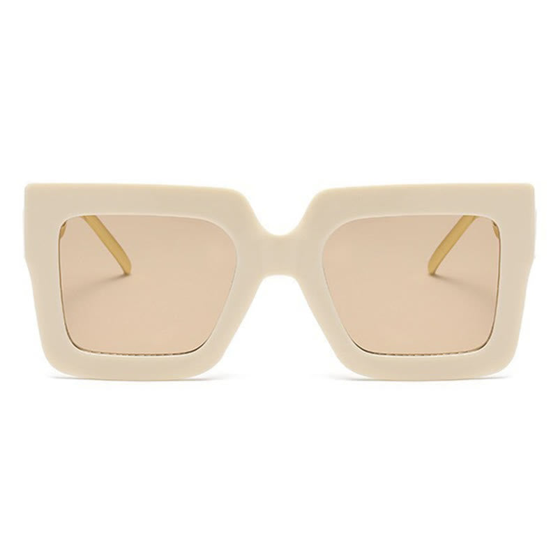 Square Oversized Frame Chain Temples Hipster Sunglasses