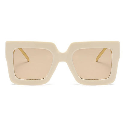 Square Oversized Frame Chain Temples Hipster Sunglasses