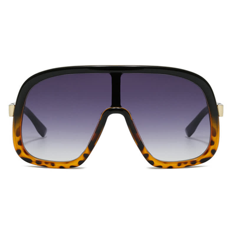 Flat Top Double Bridges Oversized Trendy Aviator Sunglasses