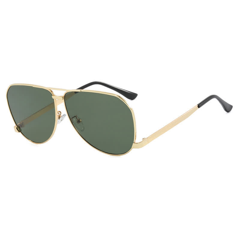 Double Bridges Metal Temples Aviator Sunglasses