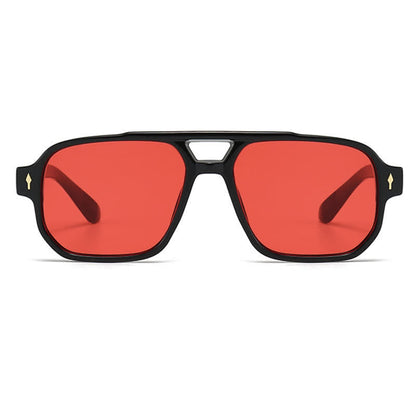 Square Frame Double Bridges Vintage Arrow Sunglasses