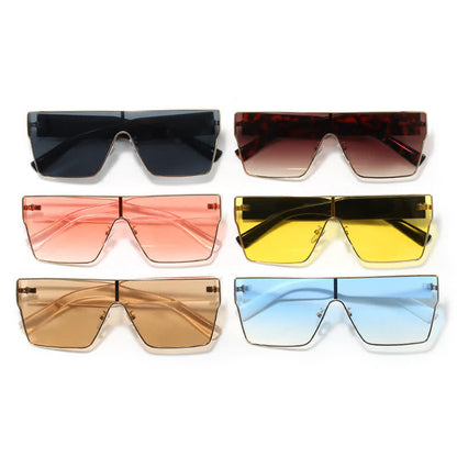 One-piece Square Frame Oversized Sunglasses