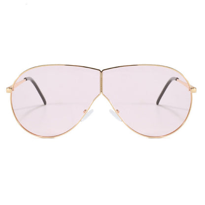 Hipster One-piece Metal Temples Aviator Sunglasses