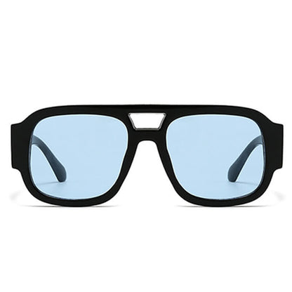 Square Frame Double Bridges Classic Thick Sunglasses