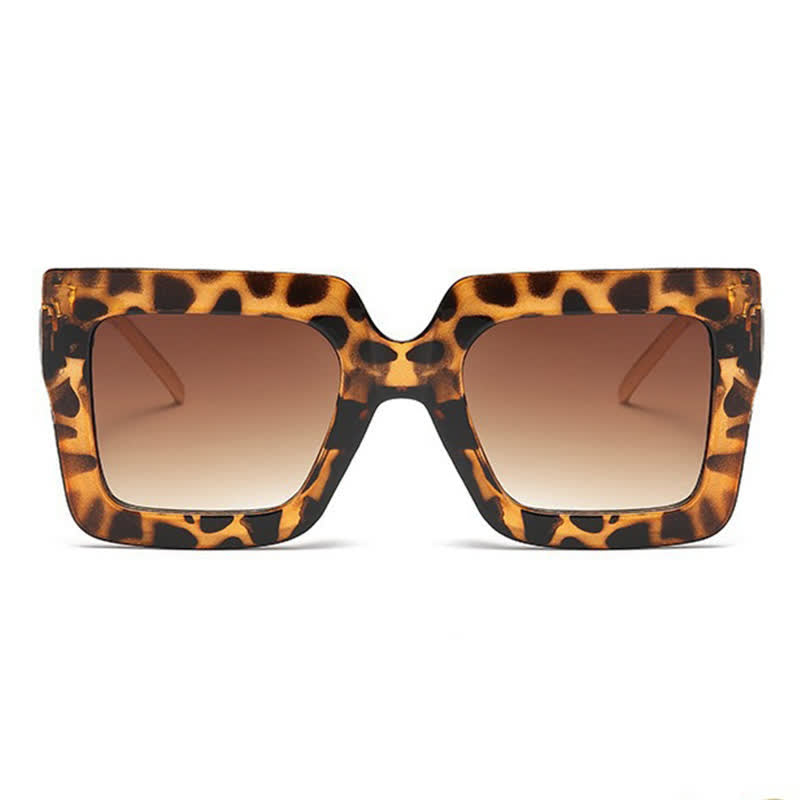 Square Oversized Frame Chain Temples Hipster Sunglasses