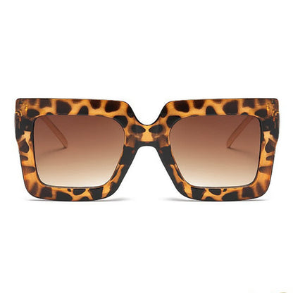 Square Oversized Frame Chain Temples Hipster Sunglasses