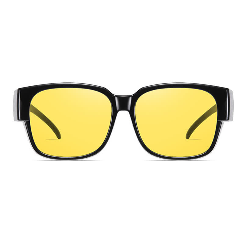 Fit Over Glasses Square Frame Polarized Sunglasses for Women Men