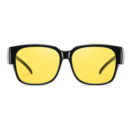 Fit Over Glasses Square Frame Polarized Sunglasses for Women Men