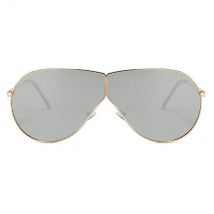 Hipster One-piece Metal Temples Aviator Sunglasses
