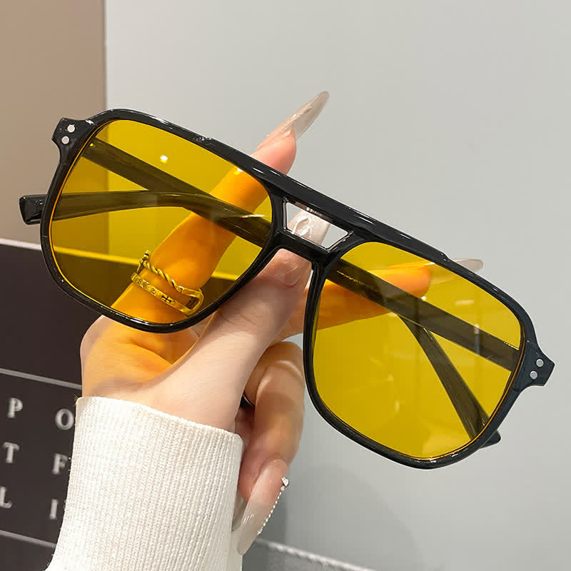 Vintage Double Bridges Tinted Aviator Sunglasses