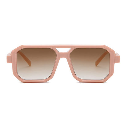 Double Bridges Geometric Frame Driving Sunglasses