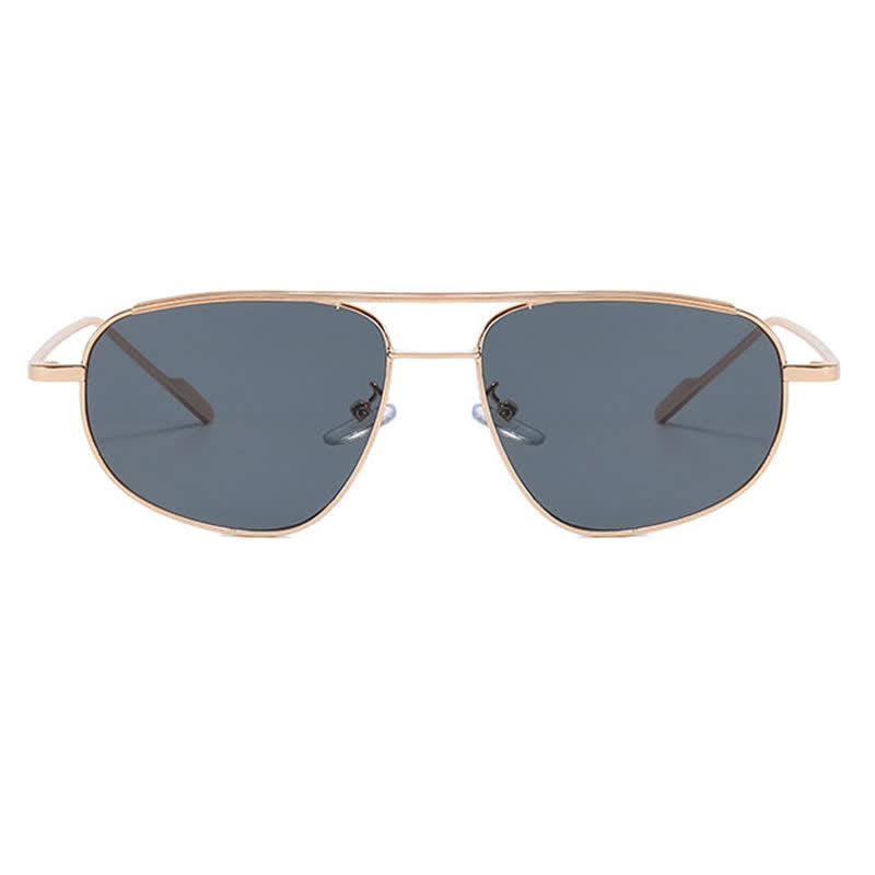 Double Bridges Hipster Aviator Sunglasses