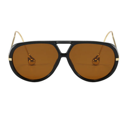 Double Bridges Metal Temples Aviator Sunglasses