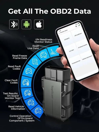 TopScan OBD2 Scanner Bluetooth Wireless Full System Diagnostic Tool