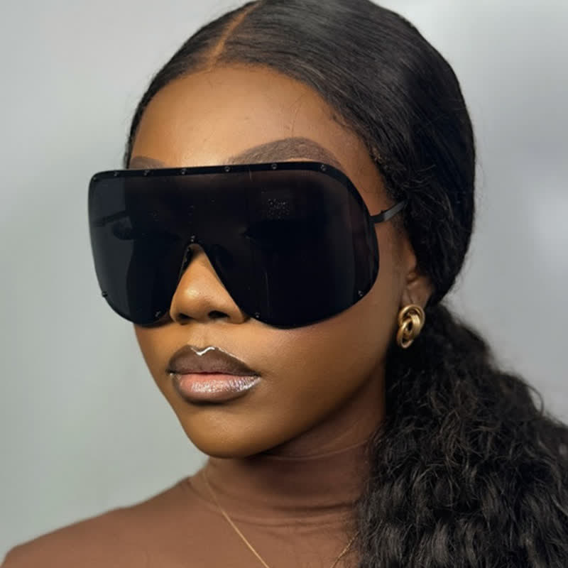 Unisex Hipster One-piece Polarized Aviator Sunglasses