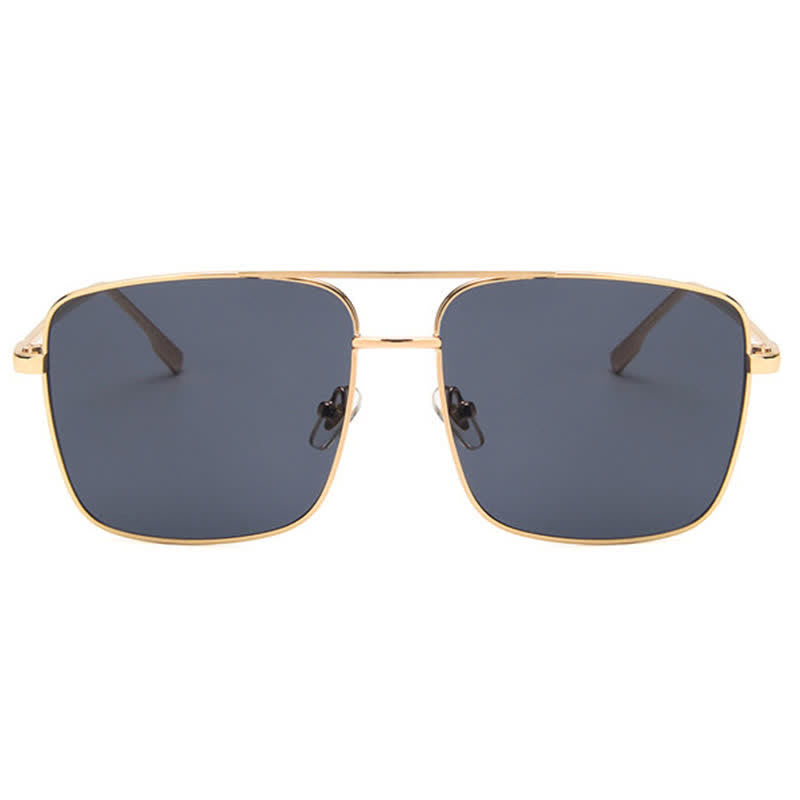 Retro Classic Square Frame Double Bridges Sunglasses
