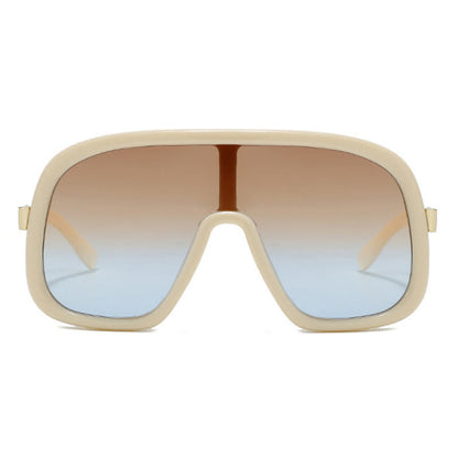 Flat Top Double Bridges Oversized Trendy Aviator Sunglasses