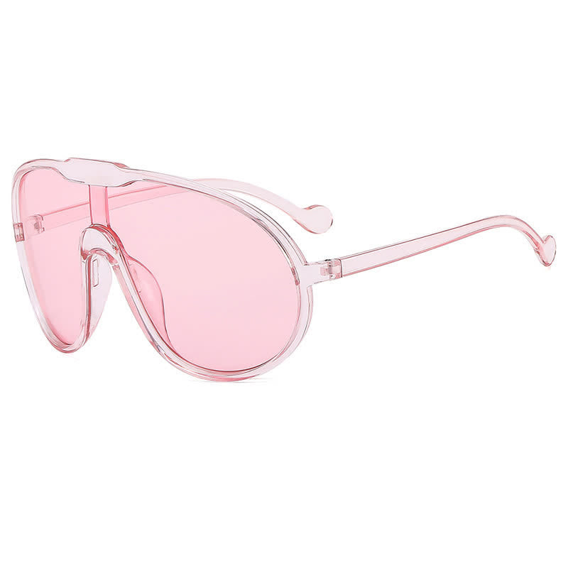 One Piece Oversized Aviator Sunglasses