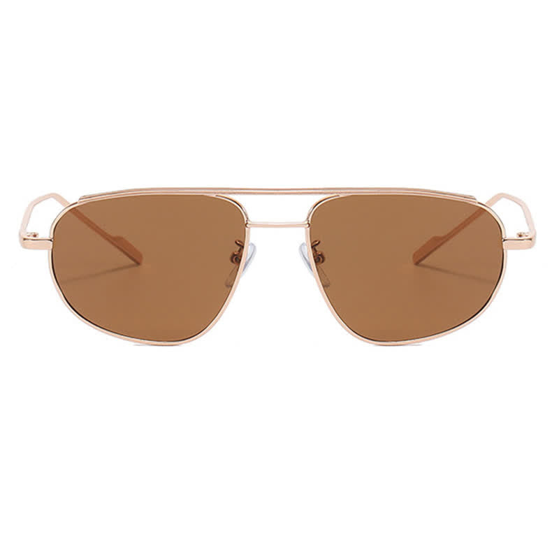 Double Bridges Hipster Aviator Sunglasses