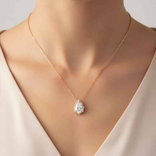 Pear Diamond Boundary Chain Pendant