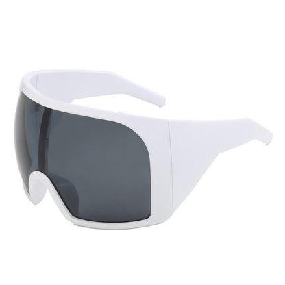 One-piece Lens Oversized Wrap Around Futuristic Sunglasses For Outdoor Sports