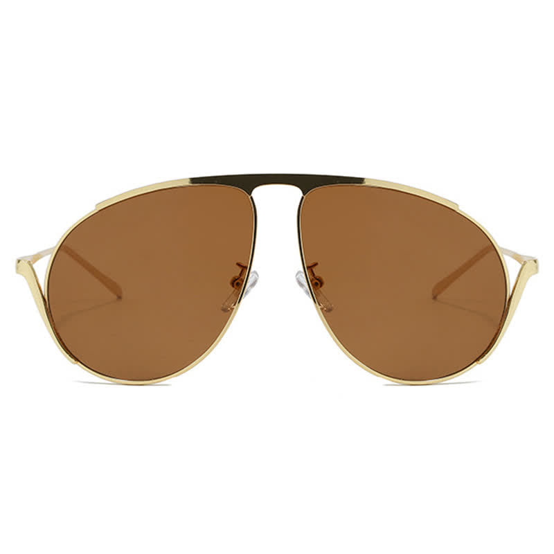 Hipster Metal Temples Aviator Sunglasses