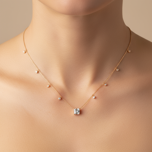 Princess and Round Diamond Chain