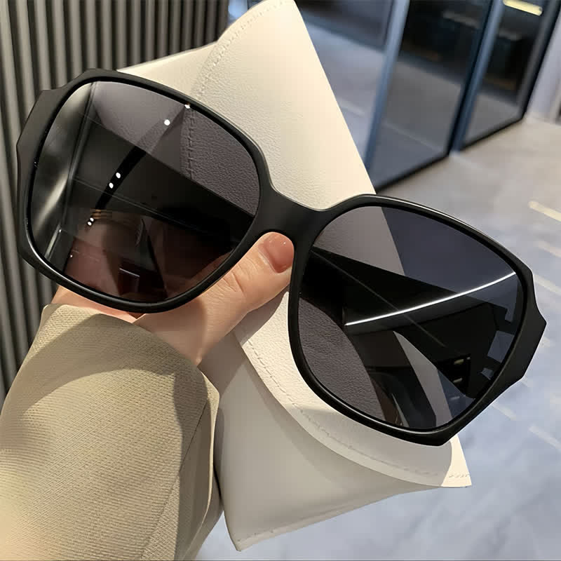 Square Frame Polarized Driving Sunglasses Fit Over Glasses for Nearsighted People