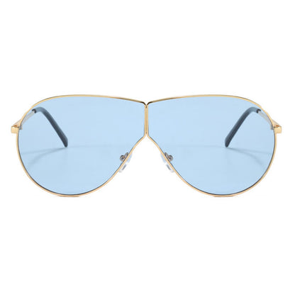 Hipster One-piece Metal Temples Aviator Sunglasses